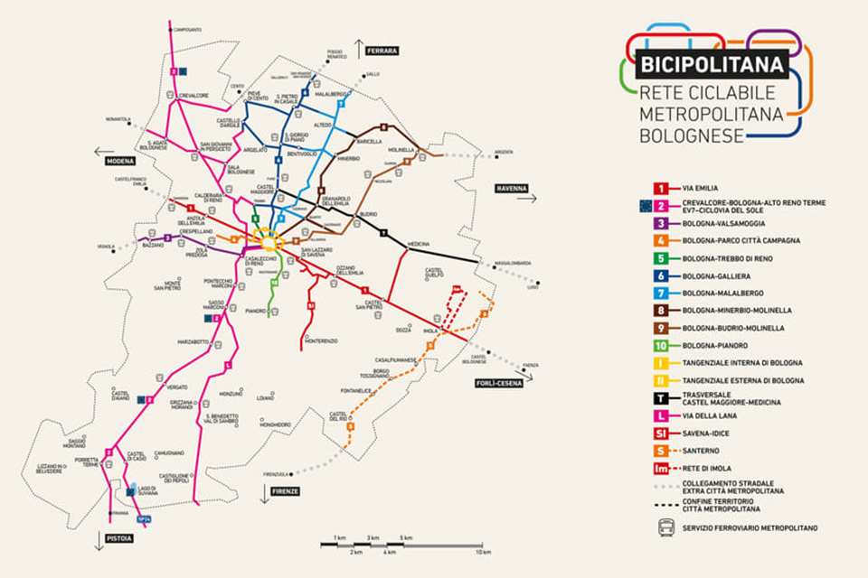 Bicipolitana, le ciclabili nel bolognese