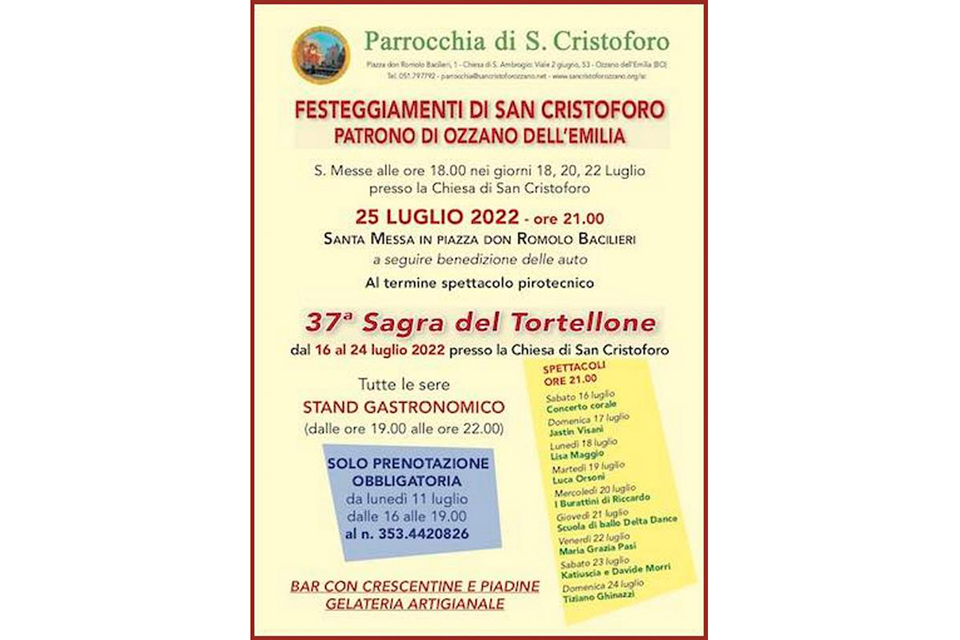 Sagra del Tortellone a Ozzano dell’Emilia