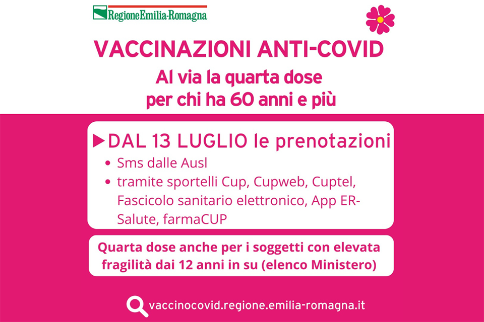 Covid, l’Emilia Romagna apre alla quarta dose di vaccino