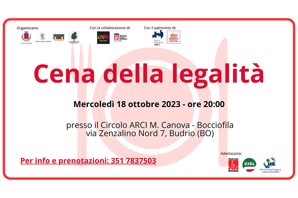 Cena della legalità a Budrio